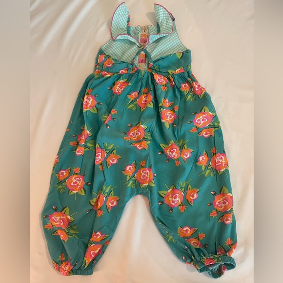 Matilda Jane Watch the Waves Romper. Teal ruffles with floral print- Size 6 EUC - Picture 2 of 4
